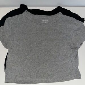 Wild Fable Gray and Black Crop Top